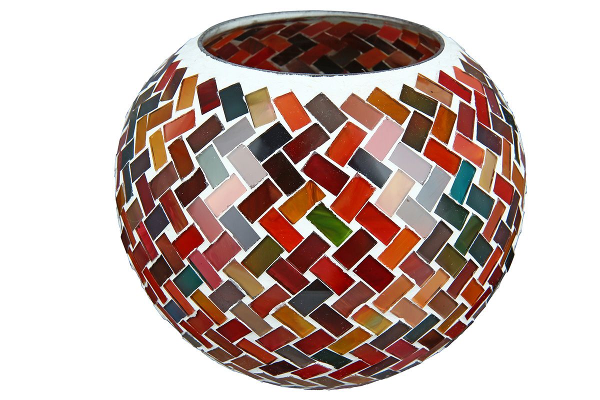 Glas Windlicht "Mosaik"